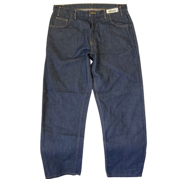 Aramark Men Durable Denim Straight Leg Jeans Size 36 x 34, Blue - Picture 1 of 10